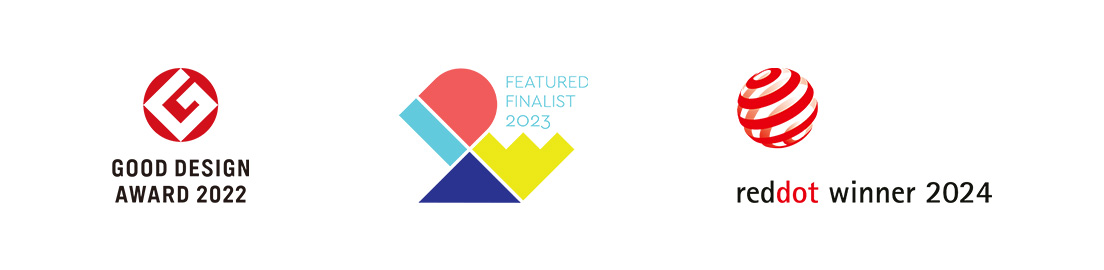 good design award 2022, IDEA 2023, reddot design 2024 logo